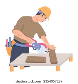 Check out flat illustration of carpenter 