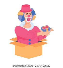 Check out flat illustration of clown show 