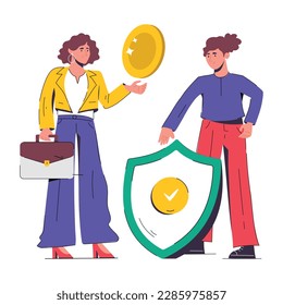 Eche un vistazo a la ilustración plana de una inversión segura 