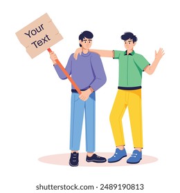 Check out flat illustration of supporting rally 