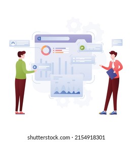 Check out, flat illustration of website content 


