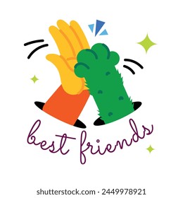 Check out flat sticker of best friends 