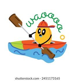 Check out flat sticker of canoe 