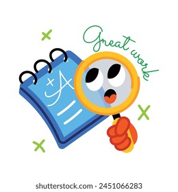 Check out flat sticker of great result 