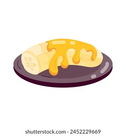 Check out flat sticker of honey banana