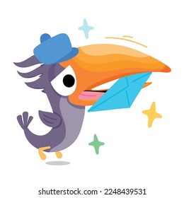 Check out flat sticker of messenger bird 