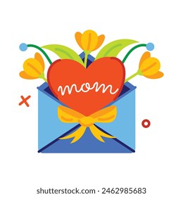 Echa un vistazo a la pegatina plana de una carta de mamá 