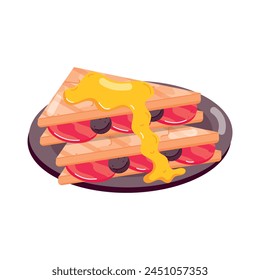 Echa un vistazo a la etiqueta plana de quesadilla