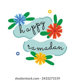 Echa un vistazo a la pegatina plana de tipografía de ramadán 