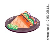 Check out flat sticker of salad sandwich