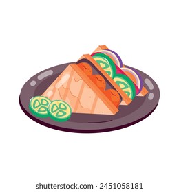 Check out flat sticker of salad sandwich