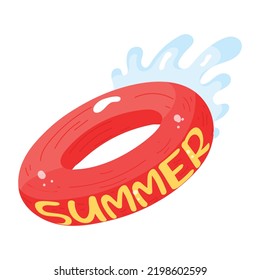 Check out flat sticker of swim ring 