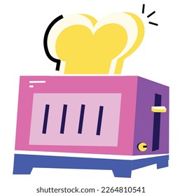 Check out flat sticker of toaster 