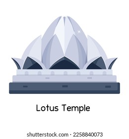 Check out flat vector of lotus temple 