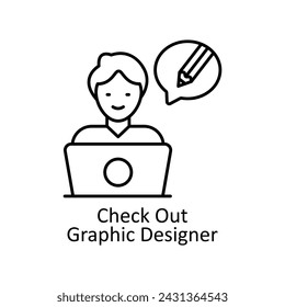 Check Out Graphic Designer vector outline Icon Design illustration. Graphic Design Symbol on White background EPS 10 File