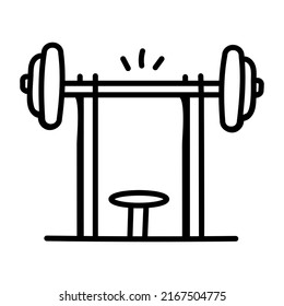 Check out hand drawn icon of barbell bench 


