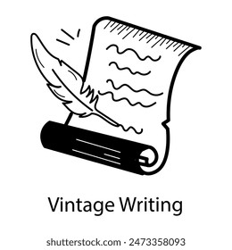 Echa un vistazo al icono dibujado a mano de escritura vintage 