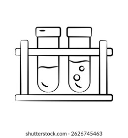 Check out hand drawn style icon of test tubes rack