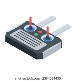 Sehen Sie sich das praktische isometrische Symbol eines Drohnenkontrollers an 
