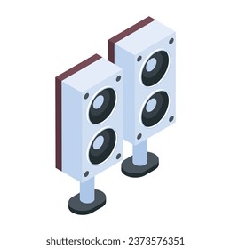 Check out isometric icon of sound system 