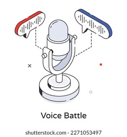 Check out isometric icon of voice battle 
