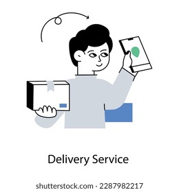 Consulte la última ilustración plana del servicio de entrega 