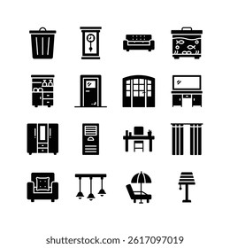 Check out latest glyph collection of household goods and interior icons