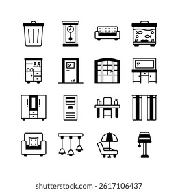 Check out latest glyph collection of household goods and interior icons