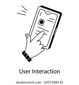 Check out line icon of user interaction concept 
