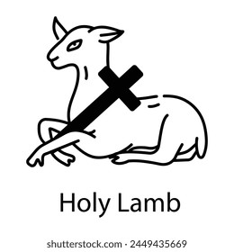 Check out line style icon of holy lamb