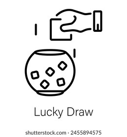 Echa un vistazo al icono de estilo de línea de lucky draw 