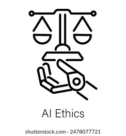 Check out line style icon of ai ethics 