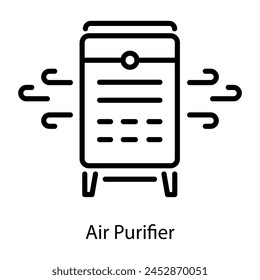 Echa un vistazo al icono lineal de un purificador de aire  