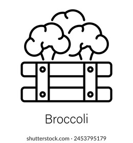 Check out linear icon of broccoli 