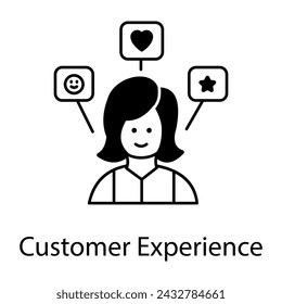 Check out linear icon depicting customer experience