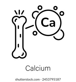 Check out linear icon depicting calcium 