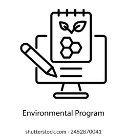 Sehen Sie sich das lineare Symbol eines Umweltprogramms an. 