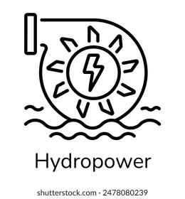 Check out linear icon of hydropower 