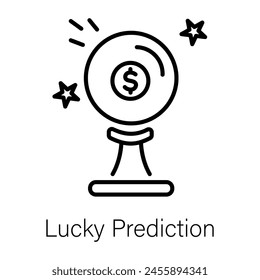 Echa un vistazo al icono lineal de predicción de la suerte 