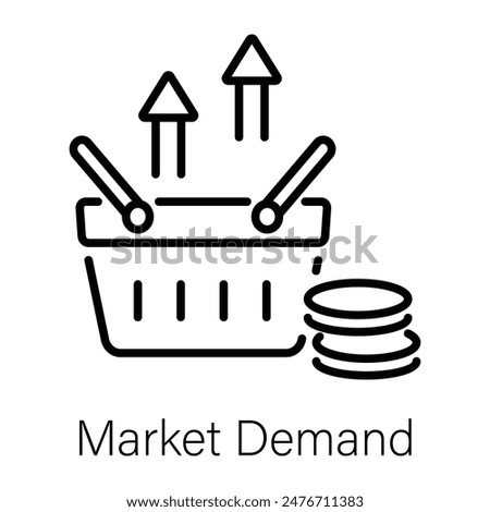 Check out linear icon of market demand 