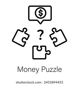 Check out linear icon of money puzzle 