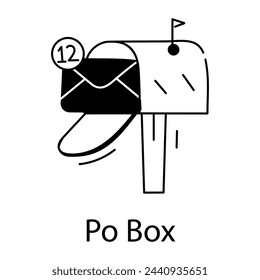 Lineares Symbol einer PO-Box auschecken 
