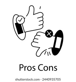 Check out linear icon of pros cons 