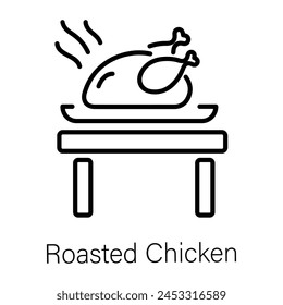 Check out linear icon of roasted chicken 