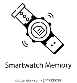 Echa un vistazo al icono lineal de la memoria del reloj inteligente
