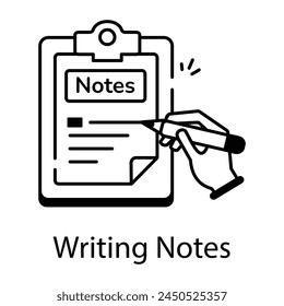 Check out linear icon of writing notes