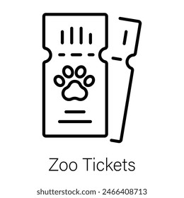 Check out linear icon of zoo tickets 