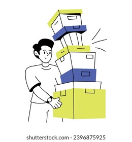 Check out linear illustration of delivery man 