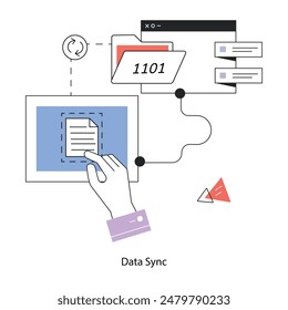 Check out linear mini illustration of data sync 