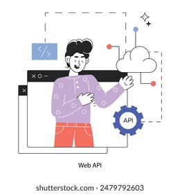 Check out linear mini illustration of a web api 